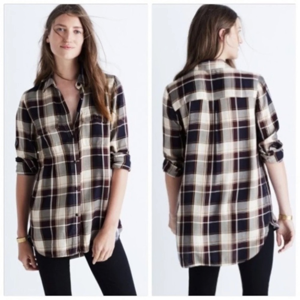 Madewell classic ex boyfriend plaid shirt